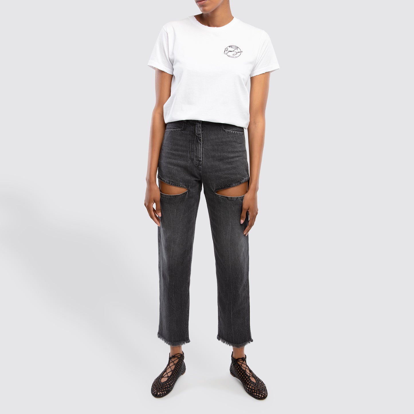 Beau Souci - Atar Black Cutout Jeans Style shot