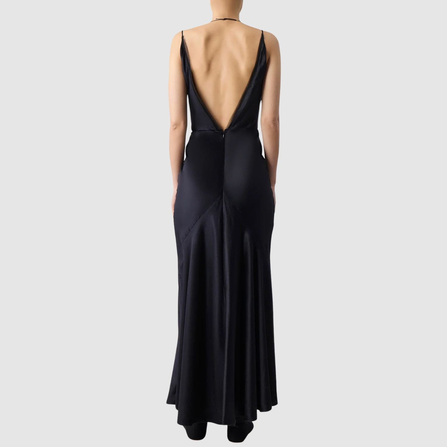 Gabriela Hearst Brigita Slip Dress in Black Silk Velvet