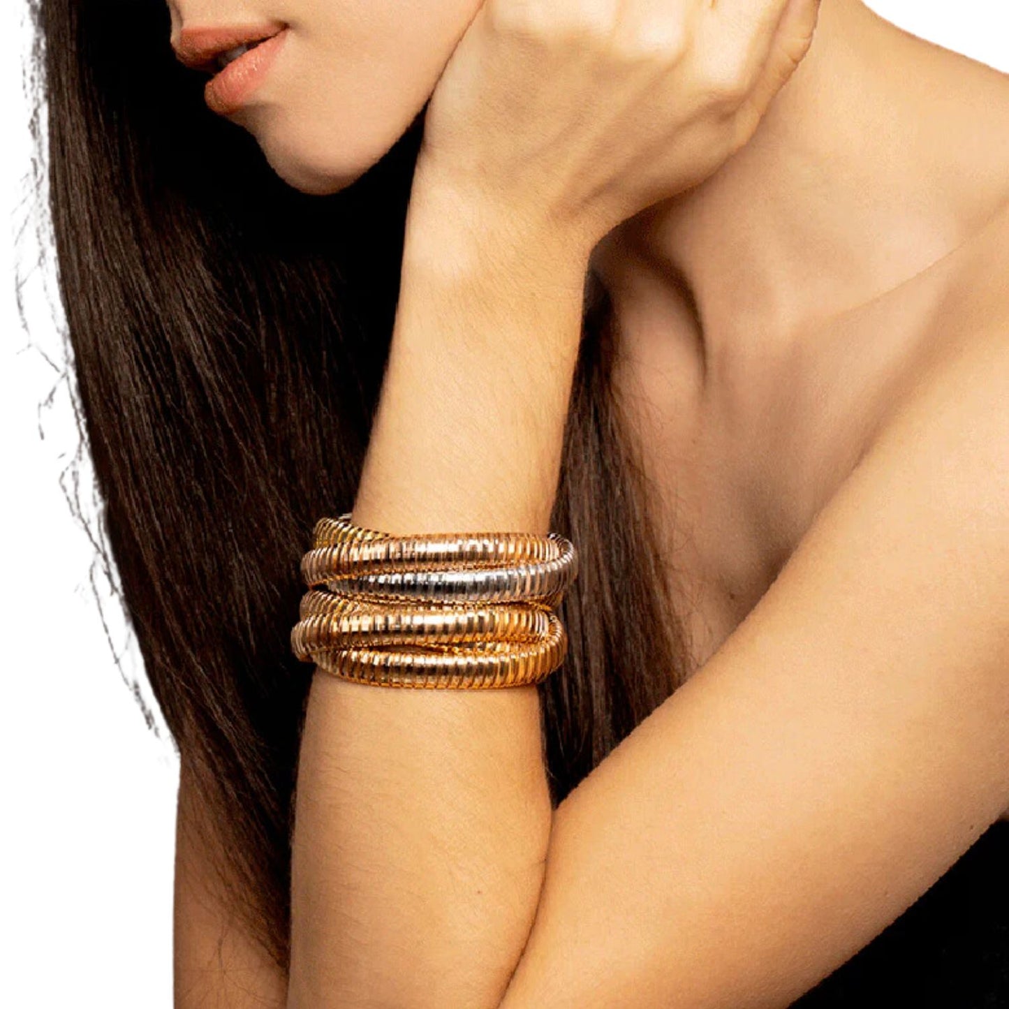 Sidney Garber Tri-Color Rolling Band Bracelet