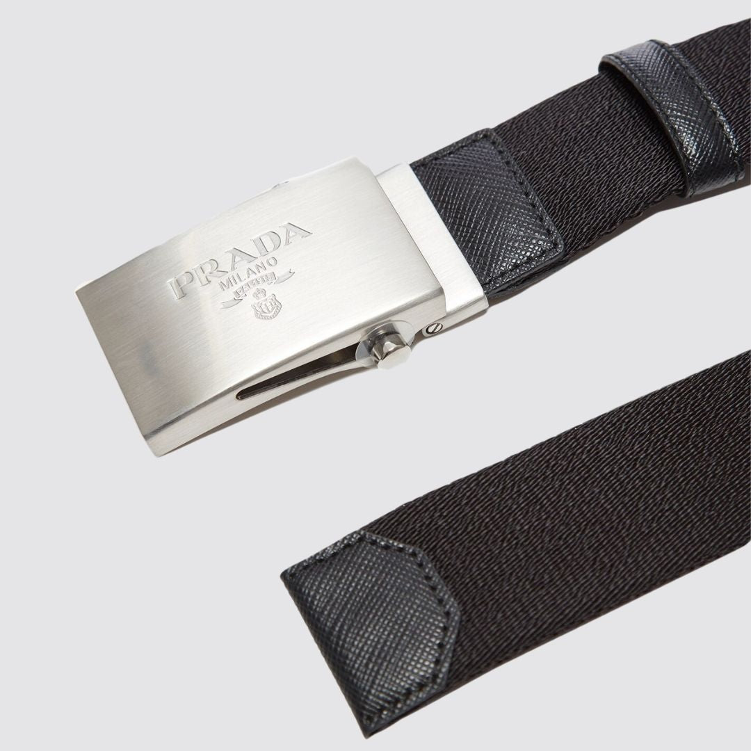 Prada - Black Gabardine Webbing Belt