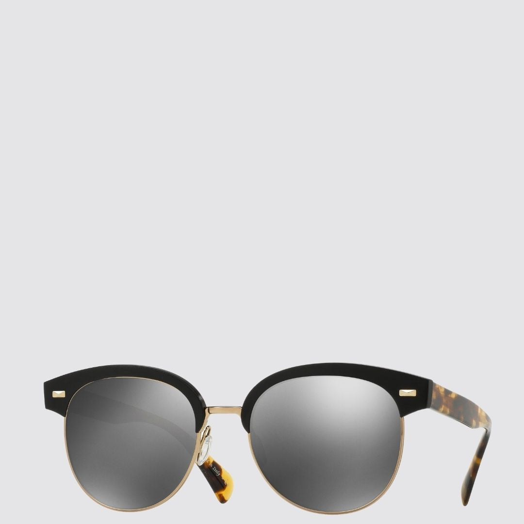 Oliver Peoples Shaelie Black Satin Mirror Sunglasses | justoneeye.com