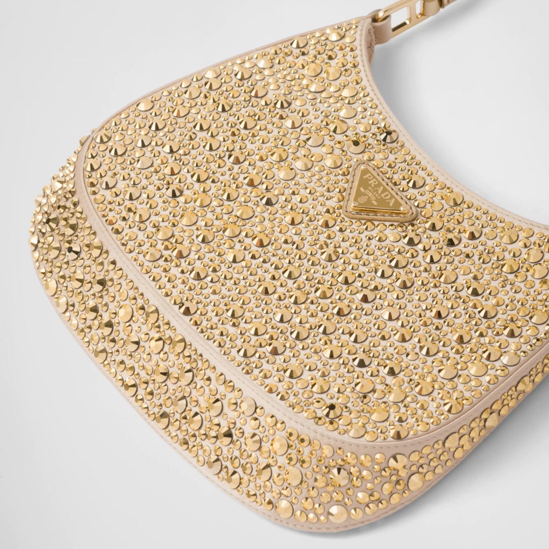 Prada Gold Studded Shoulder Bag View 5