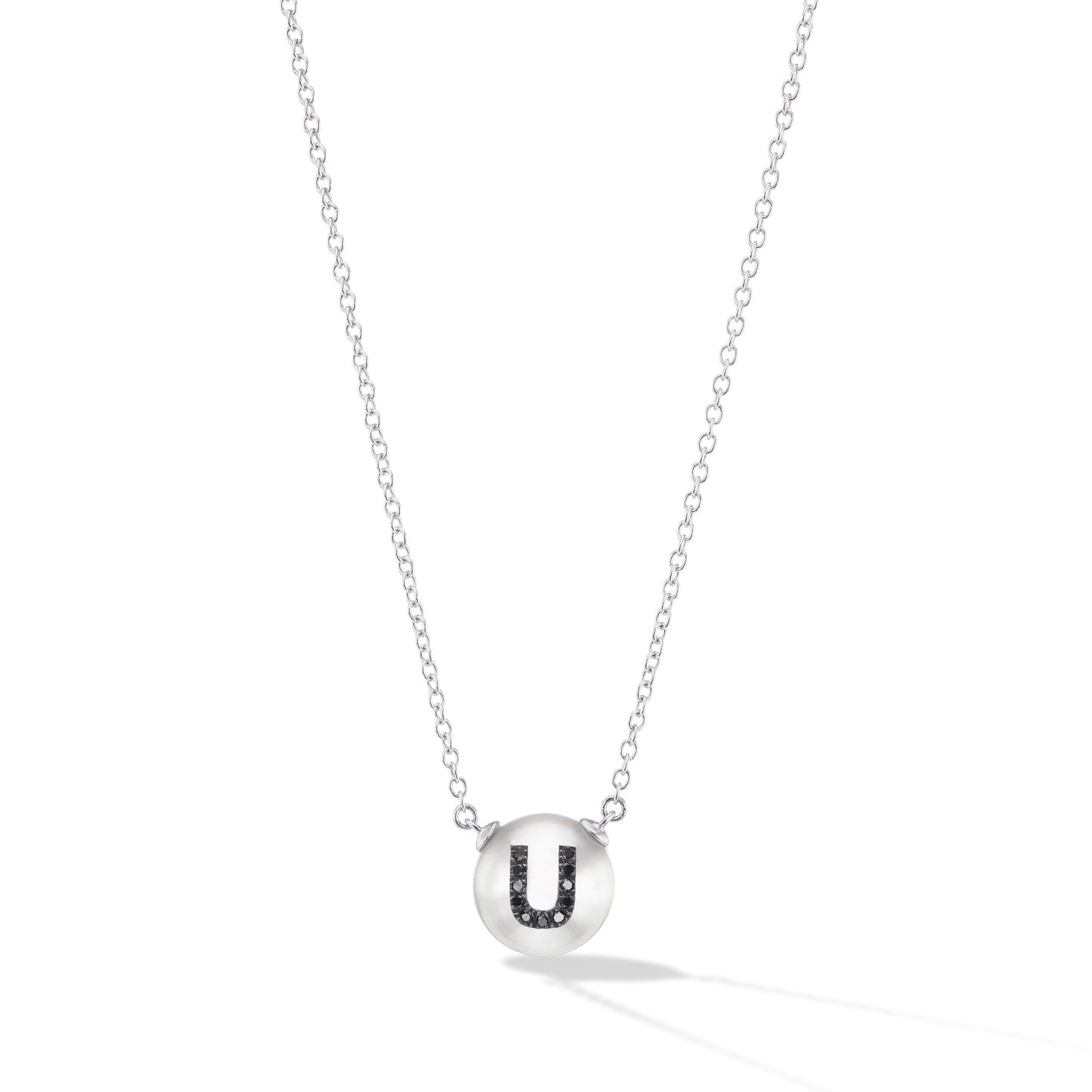 Wilfredo Rosado Letter U Pearl ID Necklace