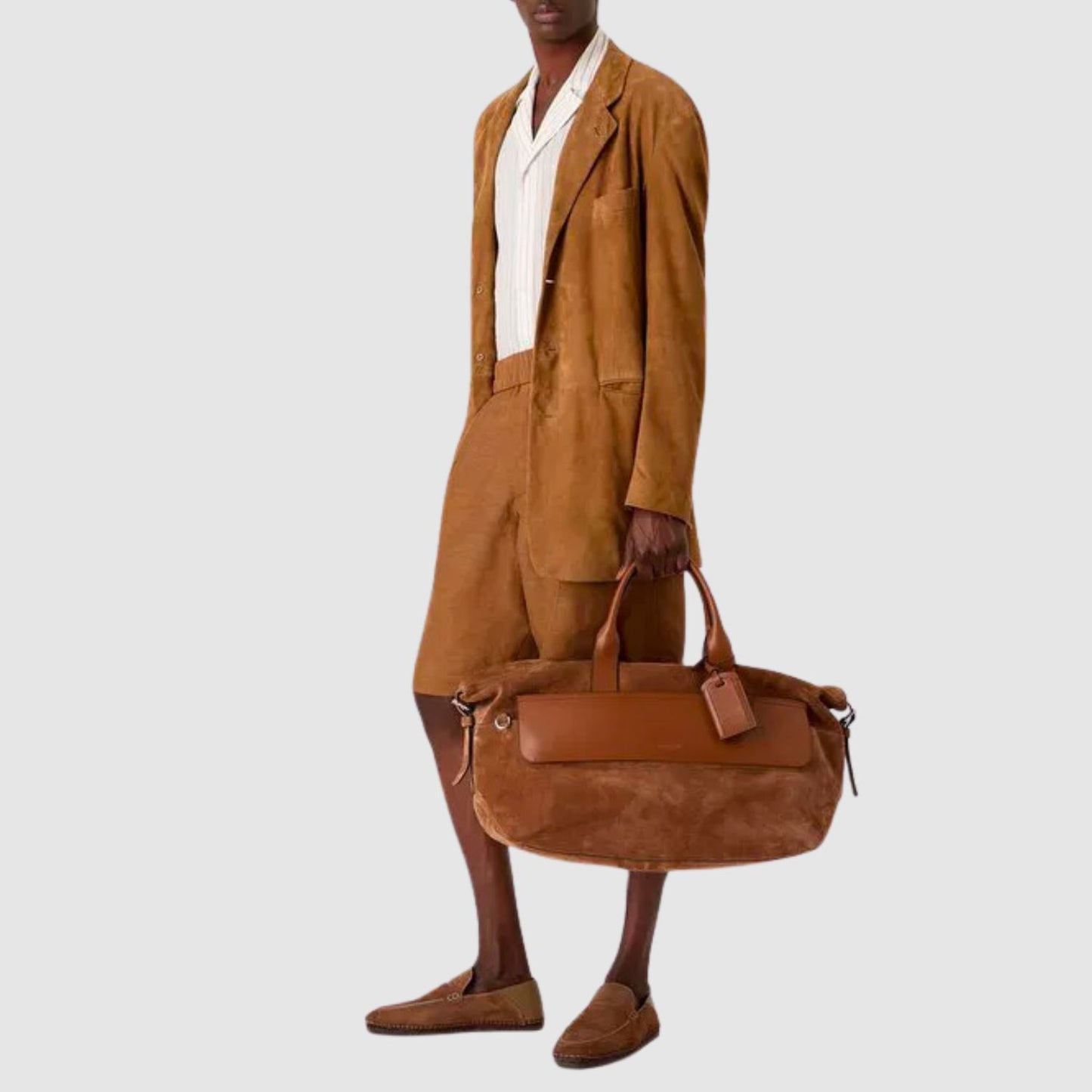 Giorgio Armani Single-Breasted Suede Jacket_GIOM243002