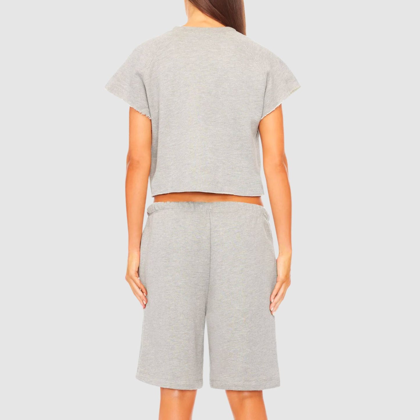 ETERNE Terry Boyfriend Short in Heather Grey