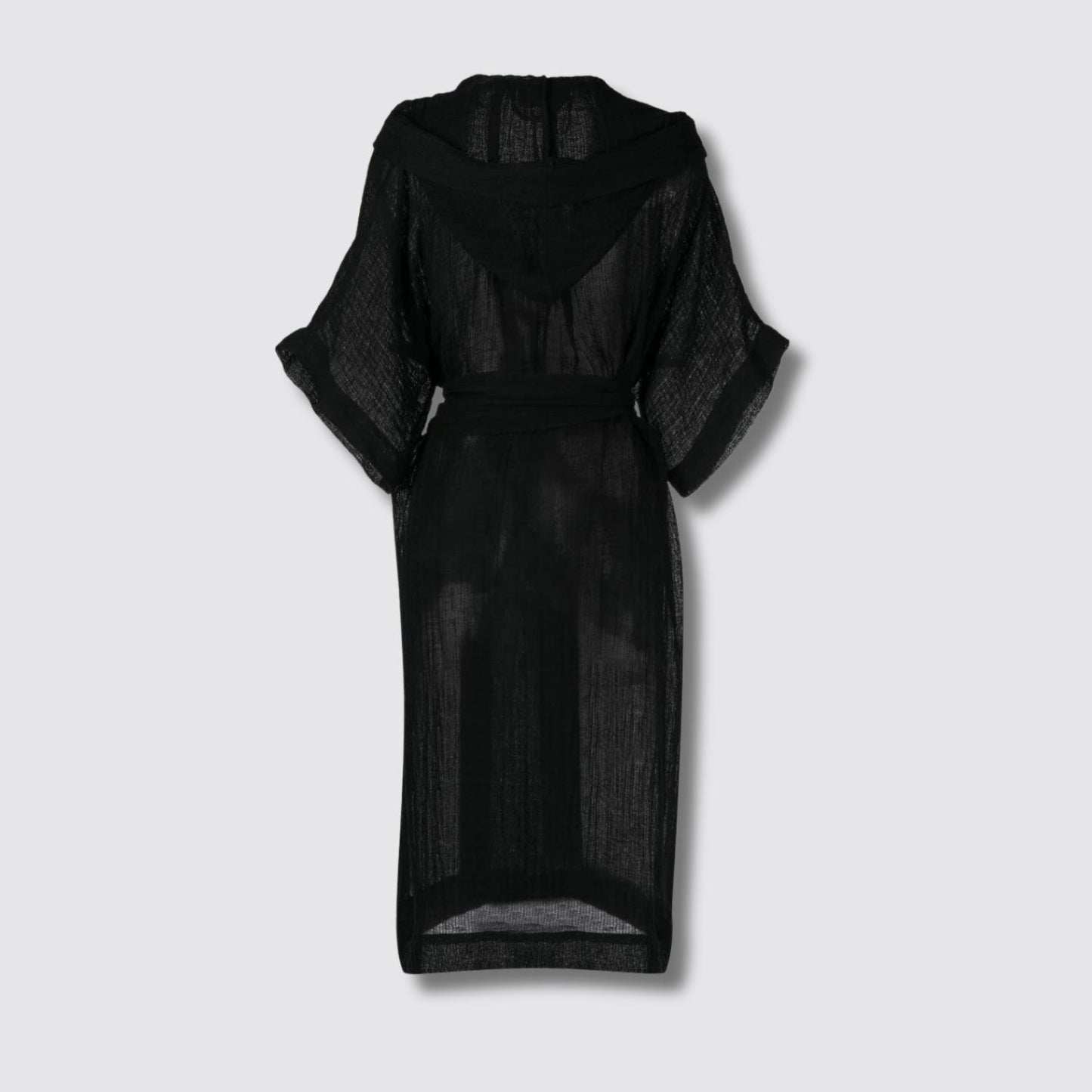 Lisa Marie Fernandez | Hooded Dressing Gown in Black - Back View