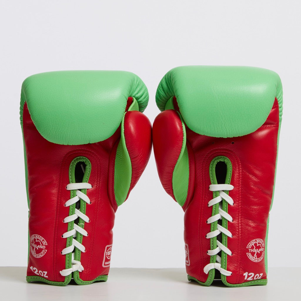 Tocha Fight Gear - Green Lace Up Muay Thai Gloves