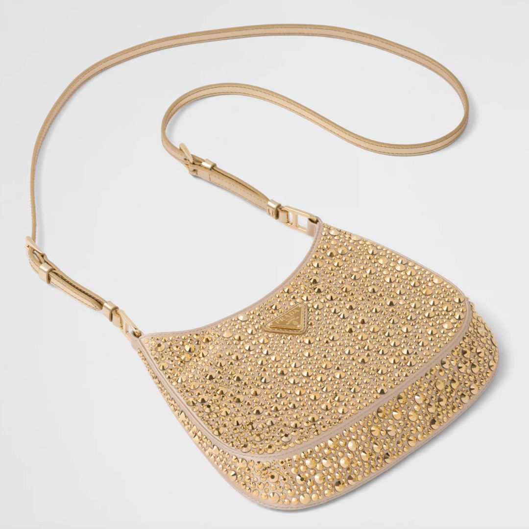 Prada Gold Studded Shoulder Bag View 2