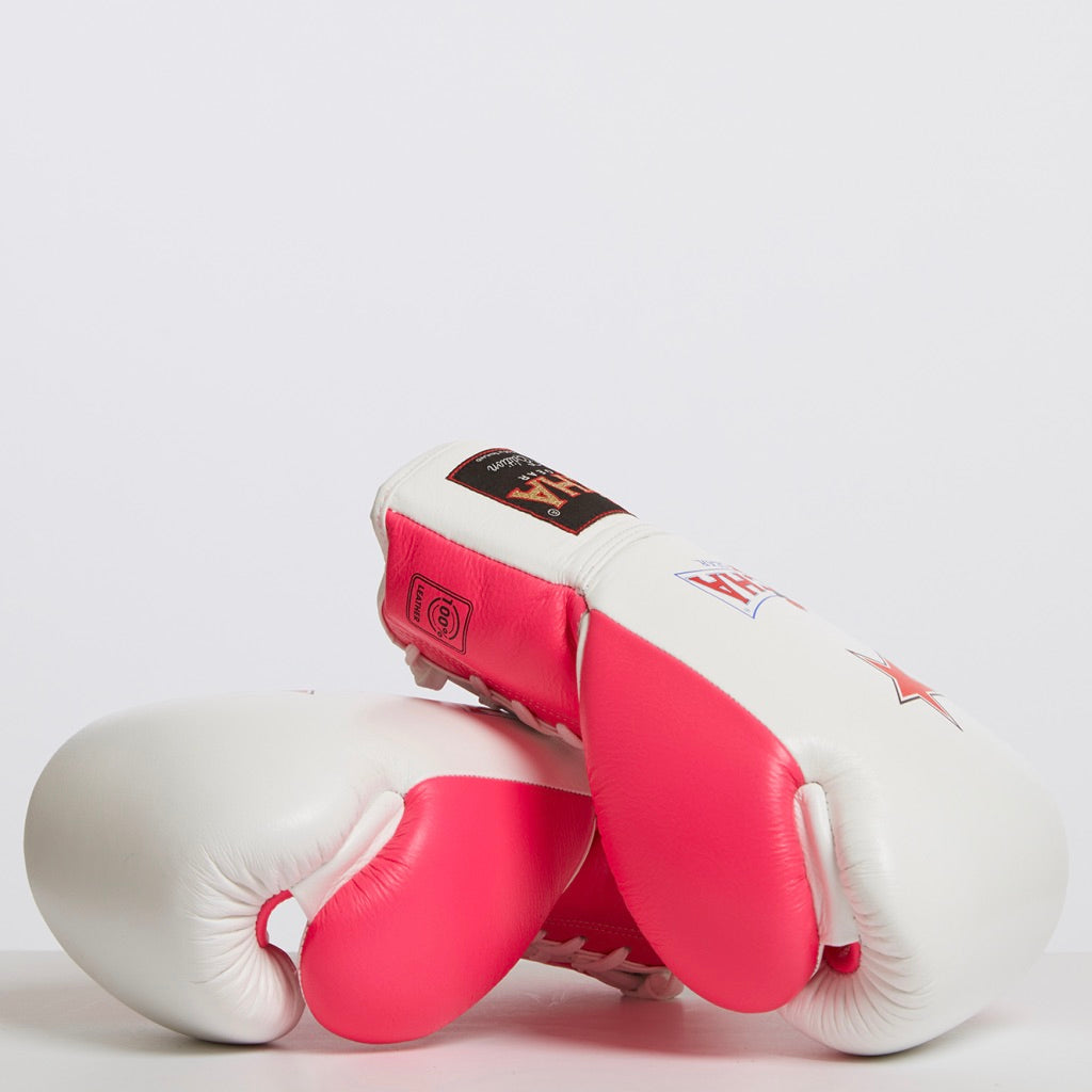 Tocha Fight Gear - Pink Lace Up Muay Thai Gloves