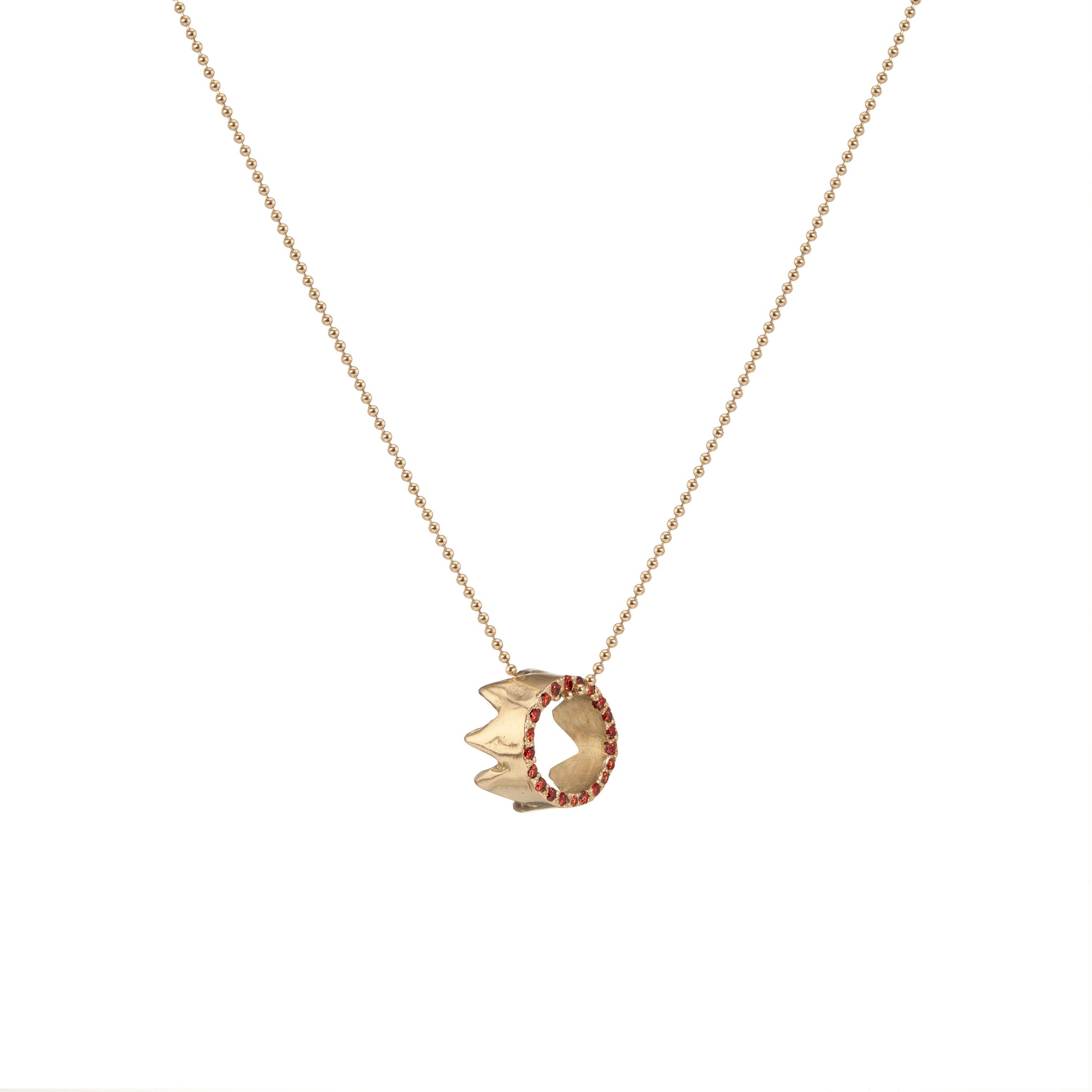 Allison Read Smith Gold Crown Cognac Diamond Pendant