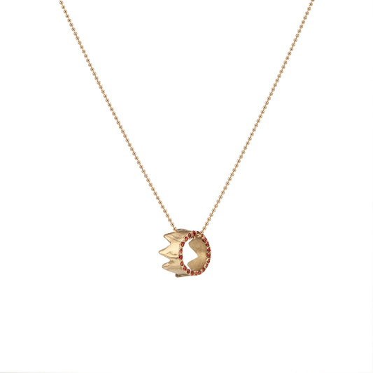 Allison Read Smith Gold Crown Cognac Diamond Pendant