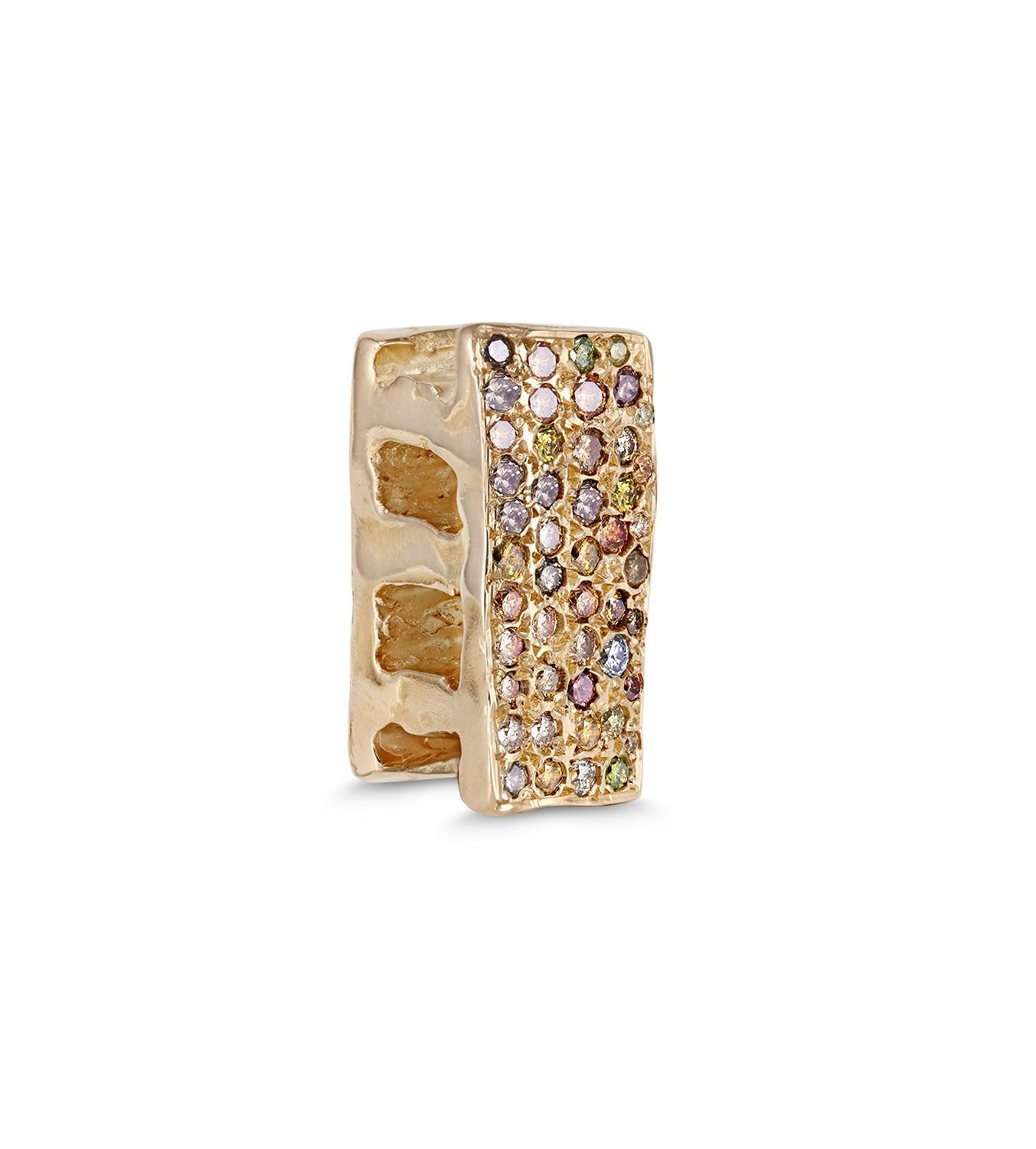 Allison Read Smith Gold Cinder Block Diamond Pendant