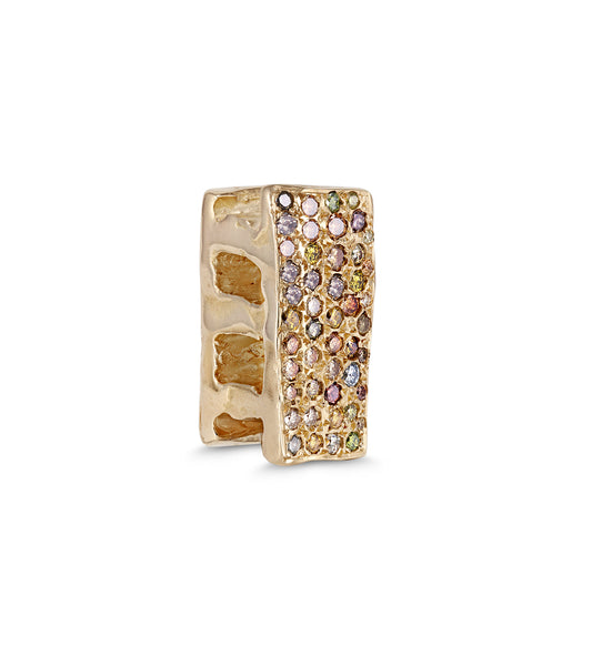 Allison Read Smith Gold Cinder Block Diamond Pendant