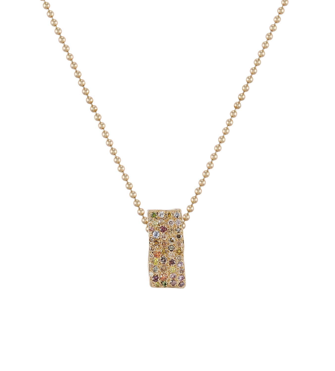 Allison Read Smith Gold Cinder Block Diamond Pendant