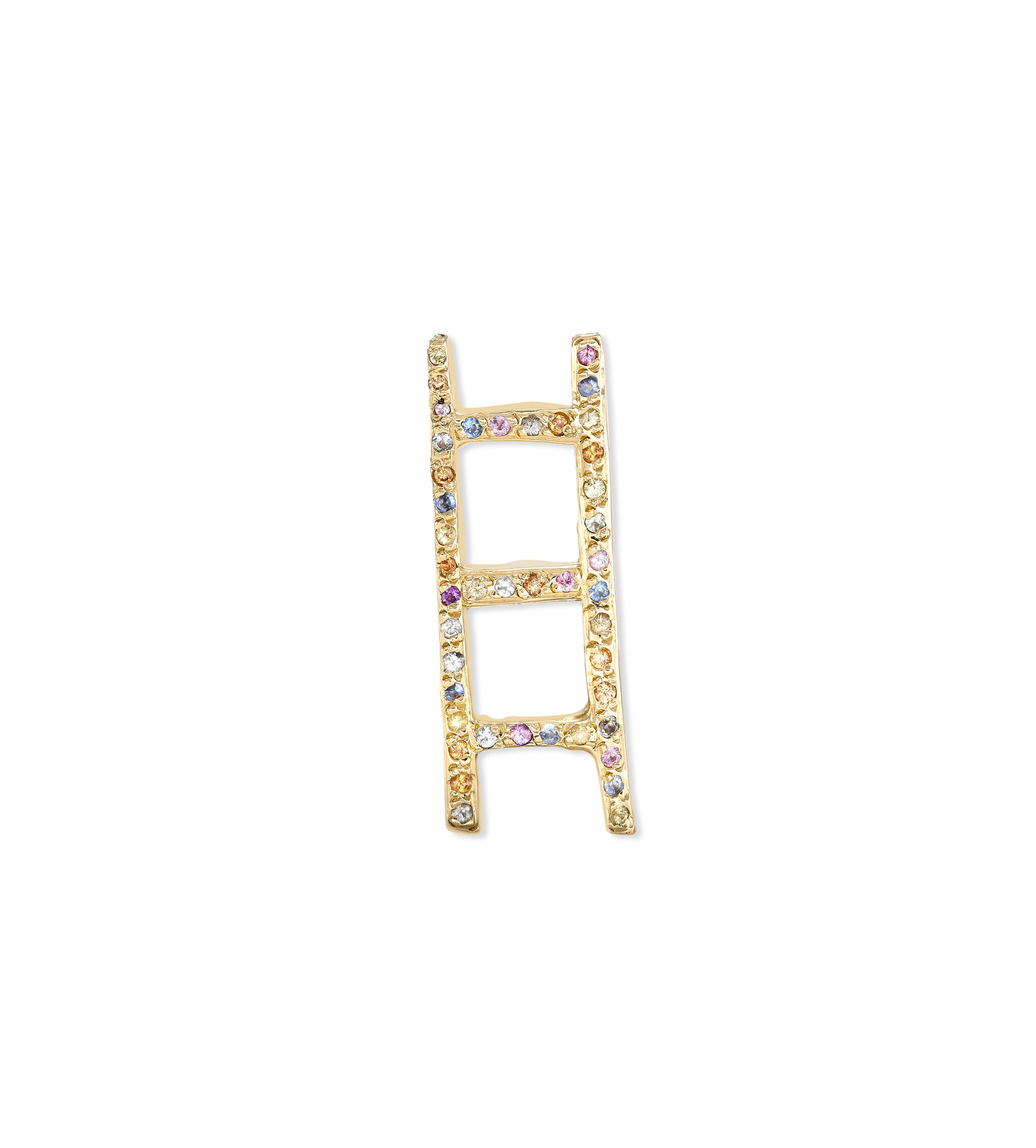 Allison Read Smith Gold Ladder Multi Sapphire Pendant