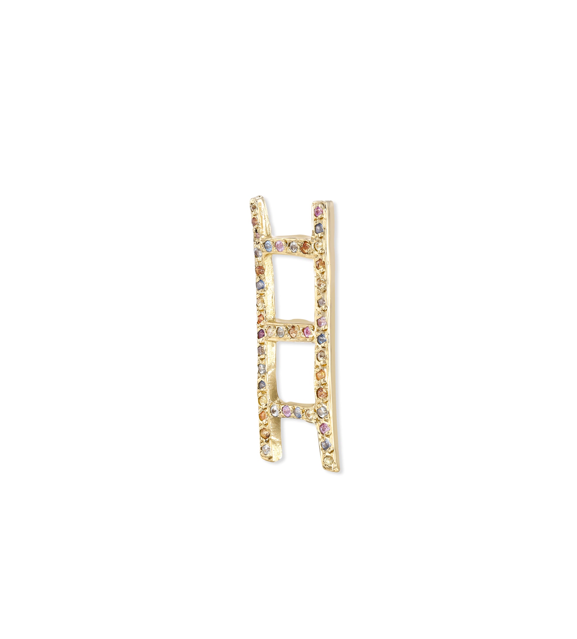Allison Read Smith Gold Ladder Multi Sapphire Pendant