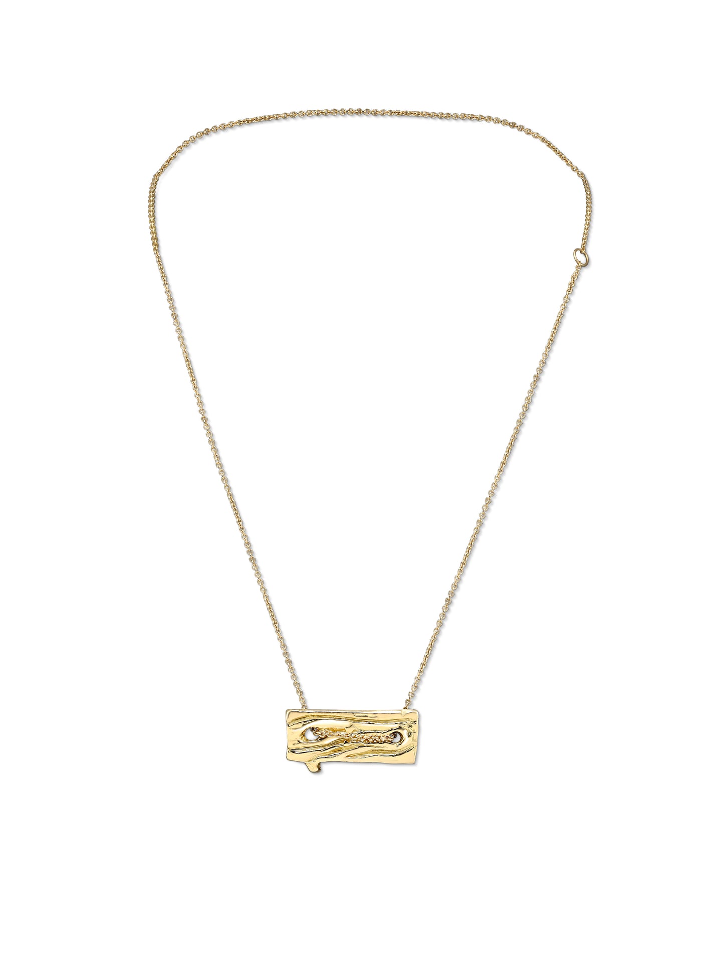 Allison Read Smith - Small Wood Board Gold Necklace