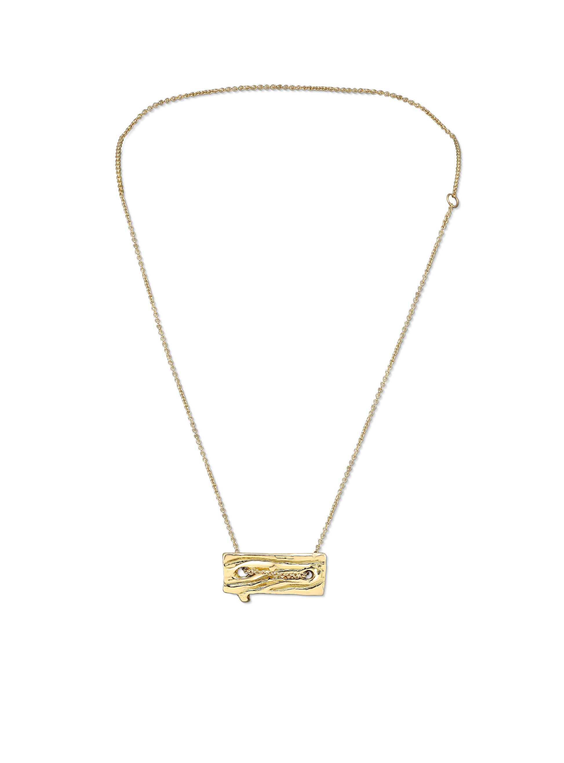 Allison Read Smith - Small Wood Board Gold Necklace