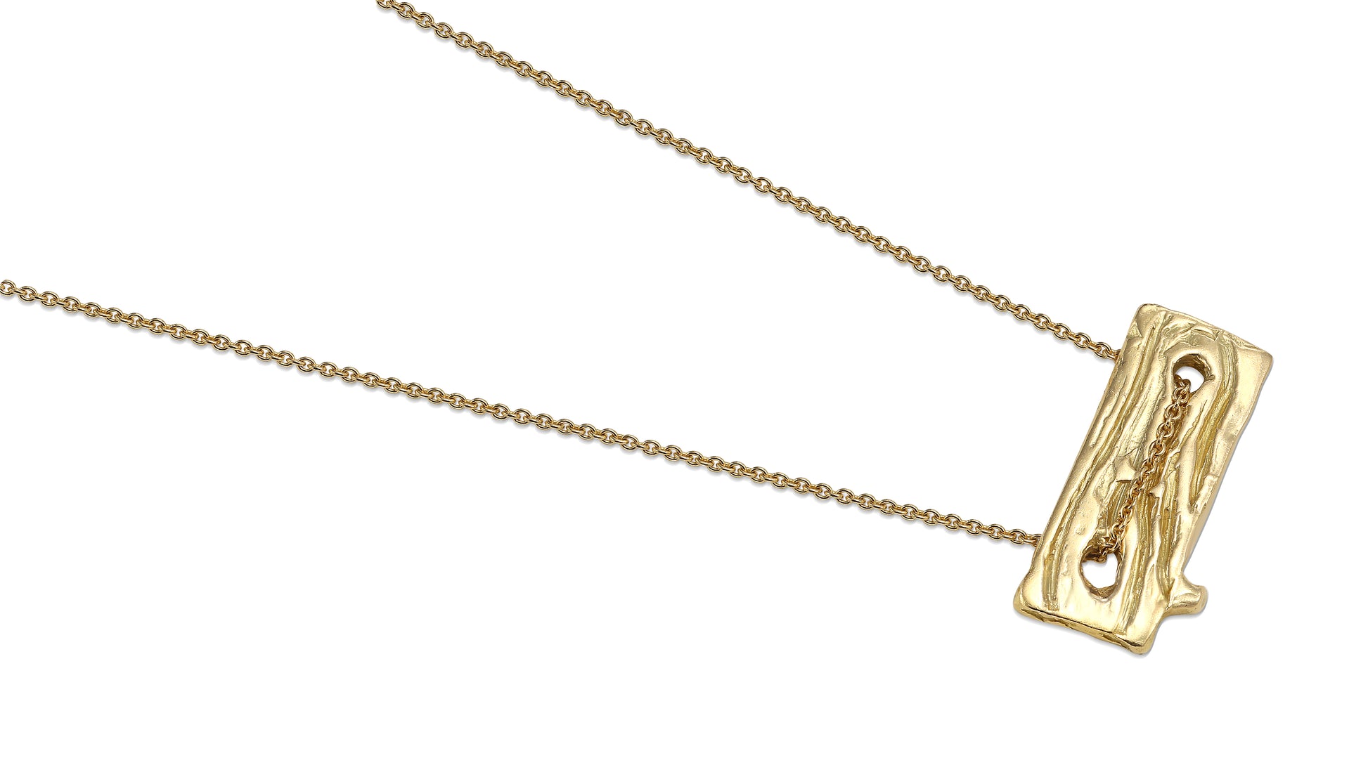 Allison Read Smith - Small Wood Board Gold Necklace