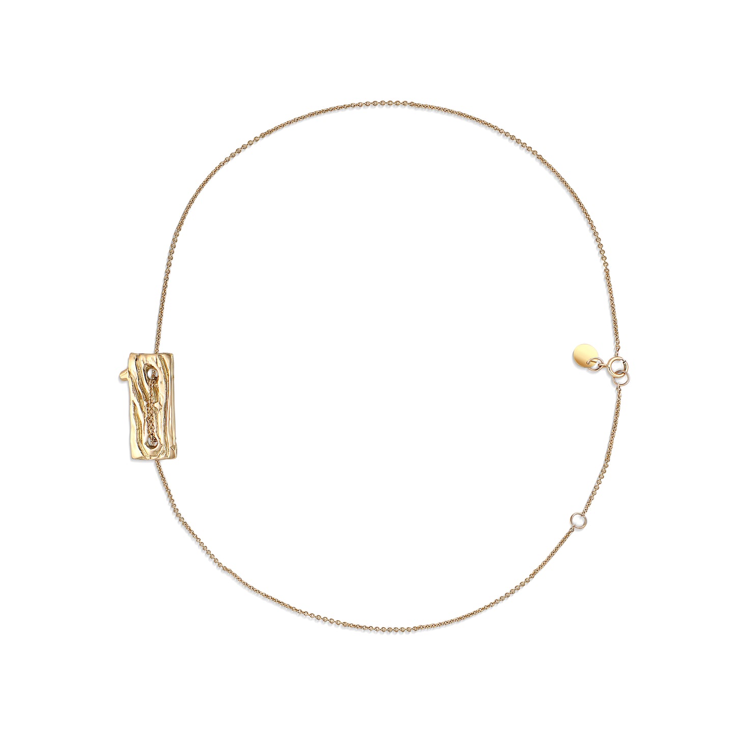 Allison Read Smith - Small Wood Board Gold Necklace