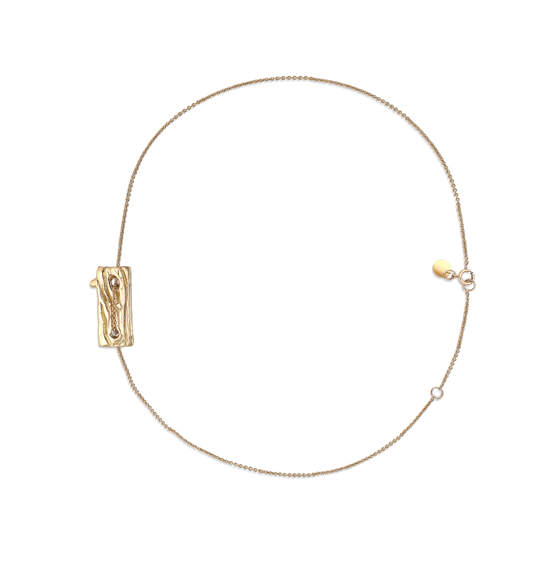 Allison Read Smith - Small Wood Board Gold Necklace