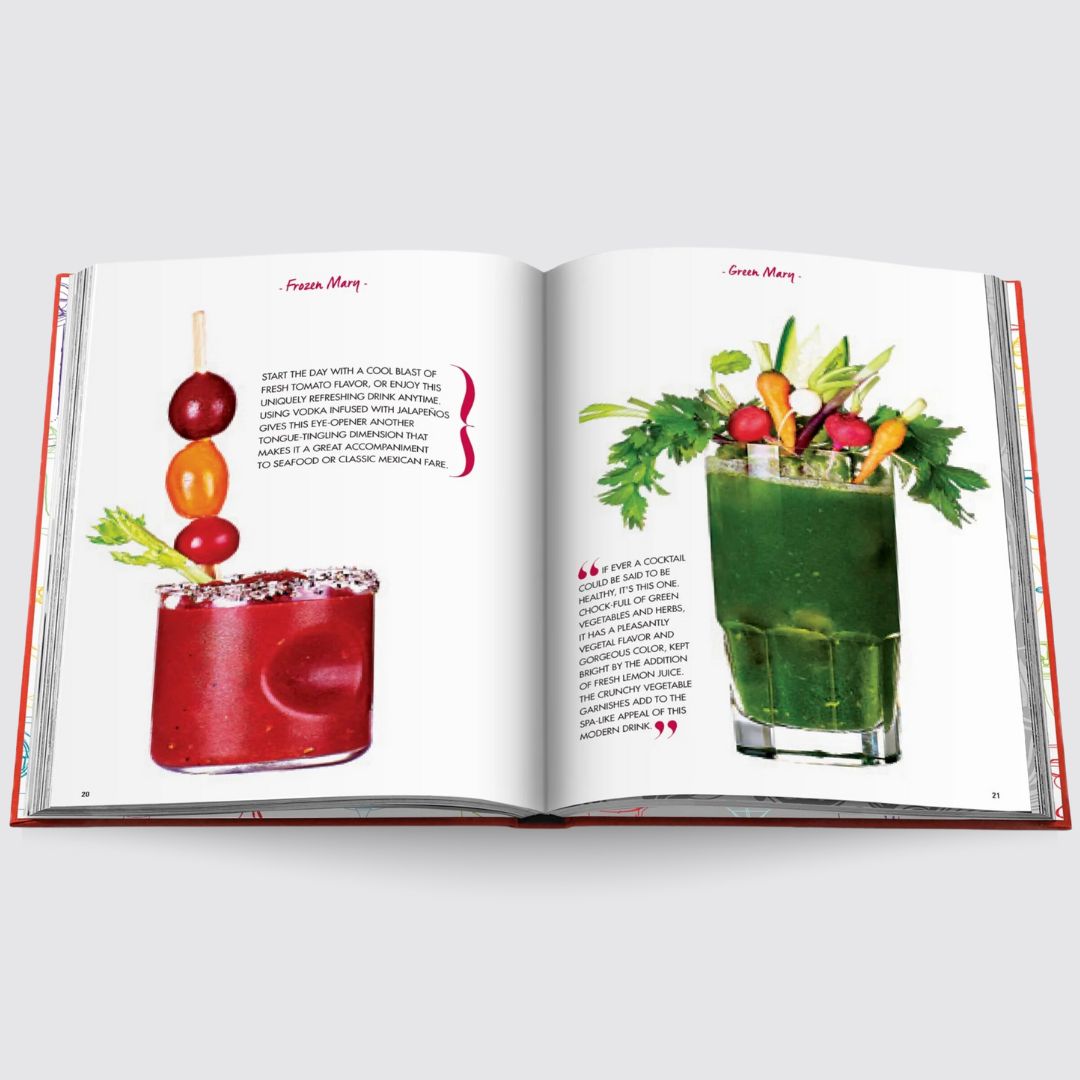 Assouline Cocktail Chameleon - Open with Frozen Mary and Green Mary Cocktails