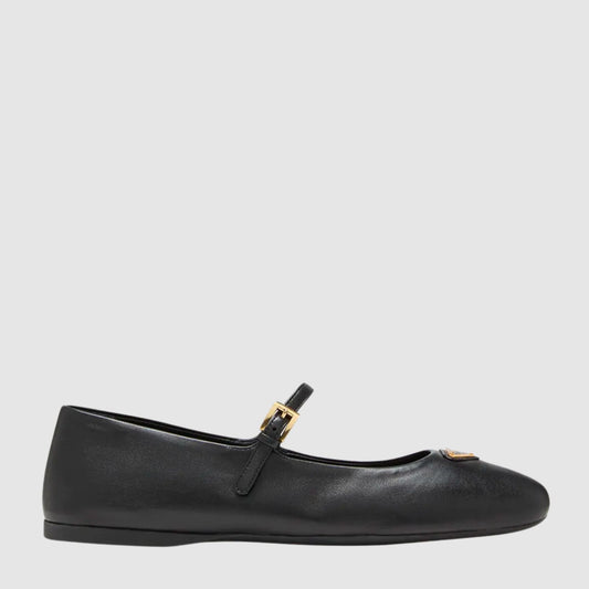 Prada Lambskin Triangle Mary Jane Ballerina Flats_PRAW243009