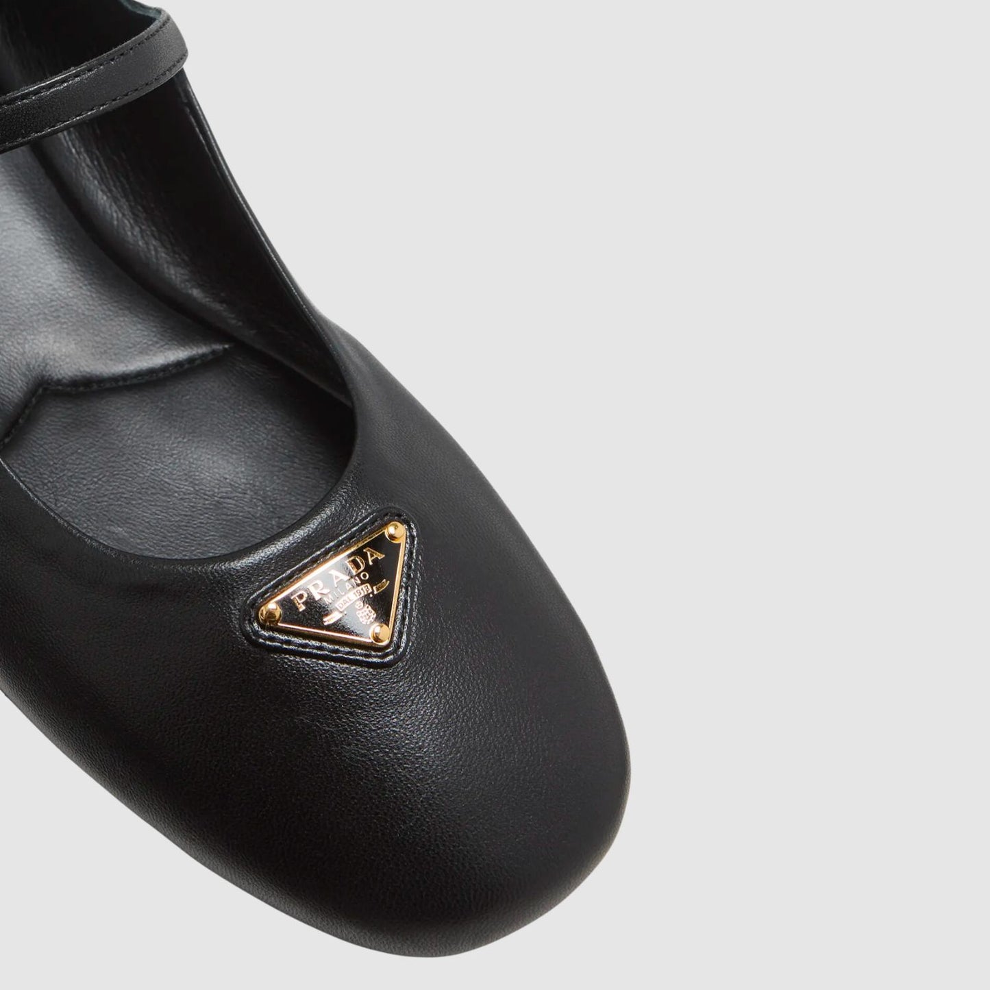 Prada Lambskin Triangle Mary Jane Ballerina Flats_PRAW243009