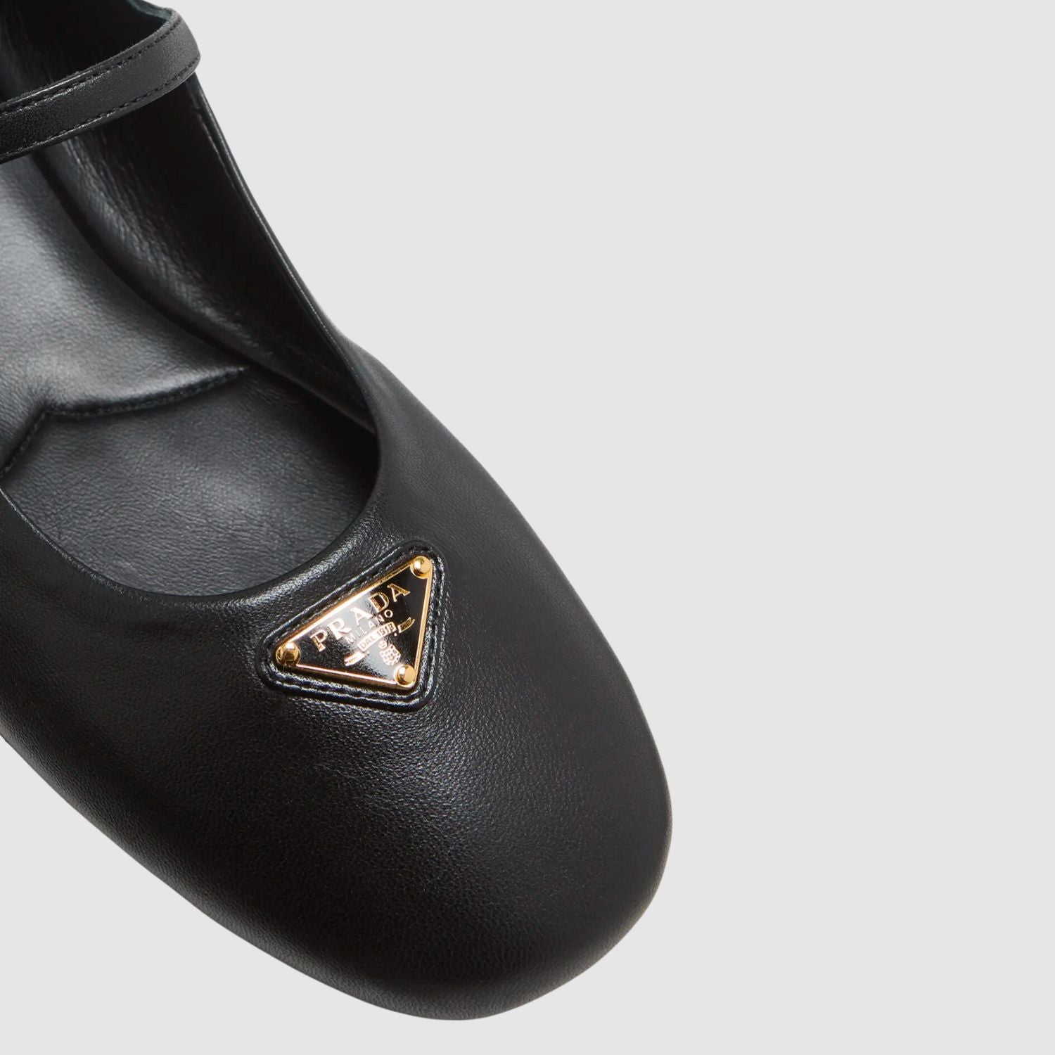 Prada Lambskin Triangle Mary Jane Ballerina Flats_PRAW243009