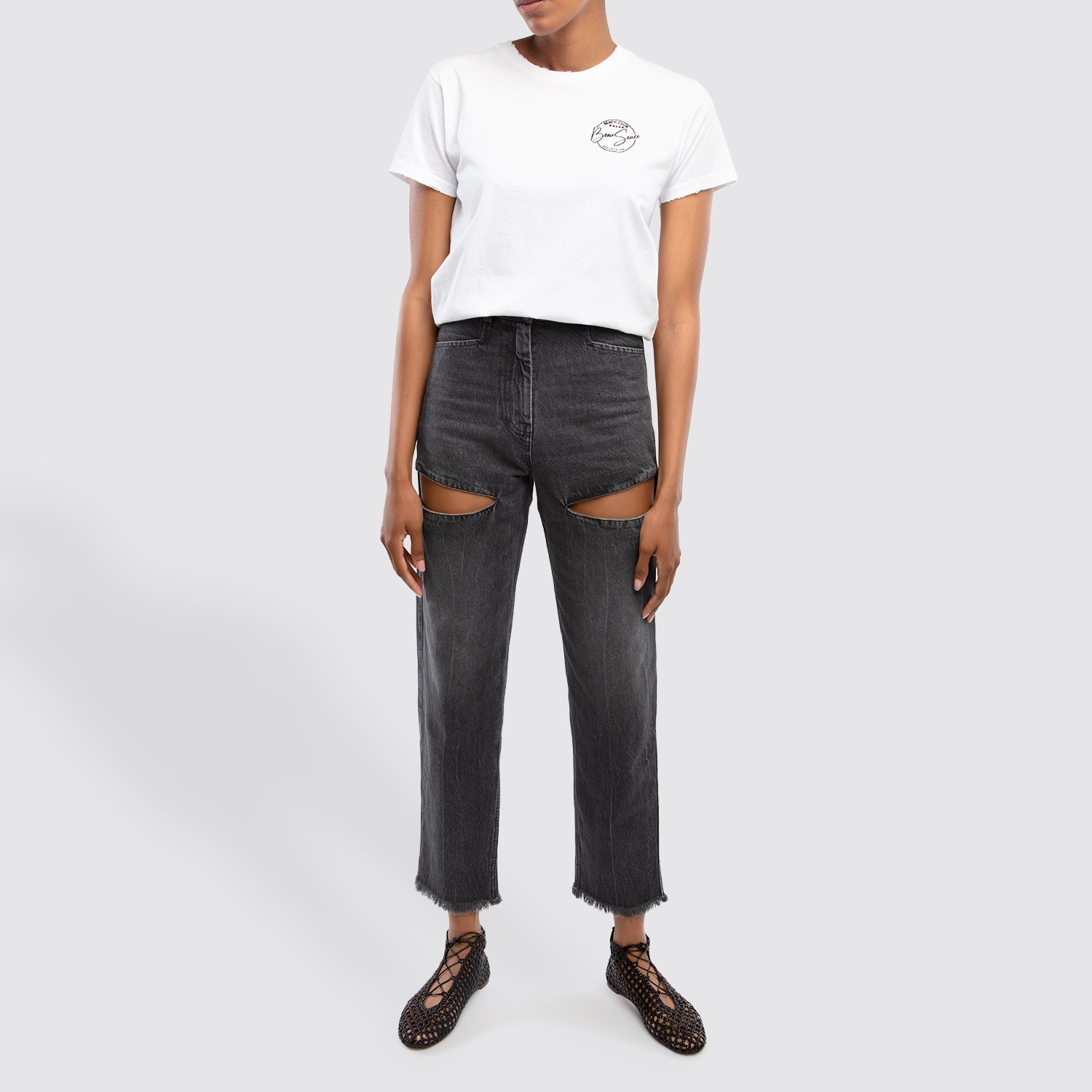 Beau Souci - Atar Black Cutout Jeans Style shot