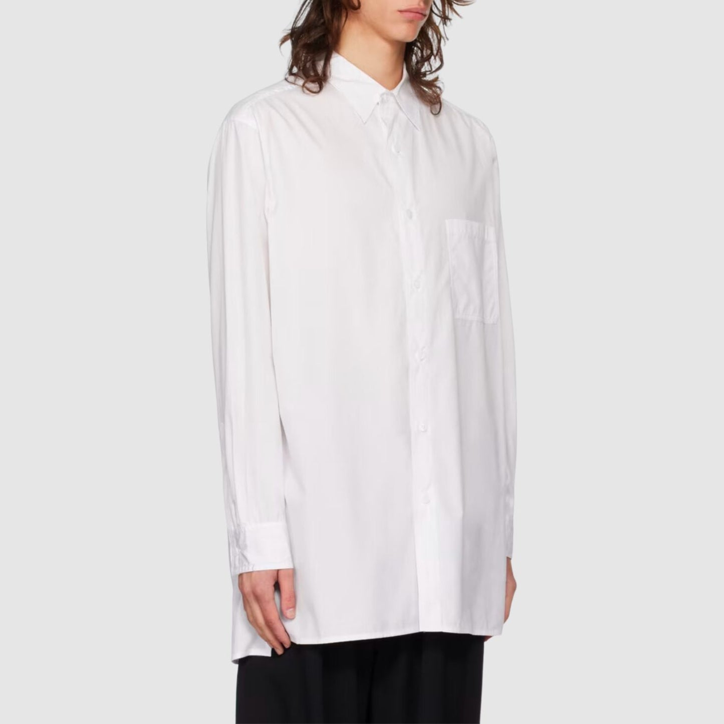 Yohji Yamamoto White J-Plain Stitch Big Shirt