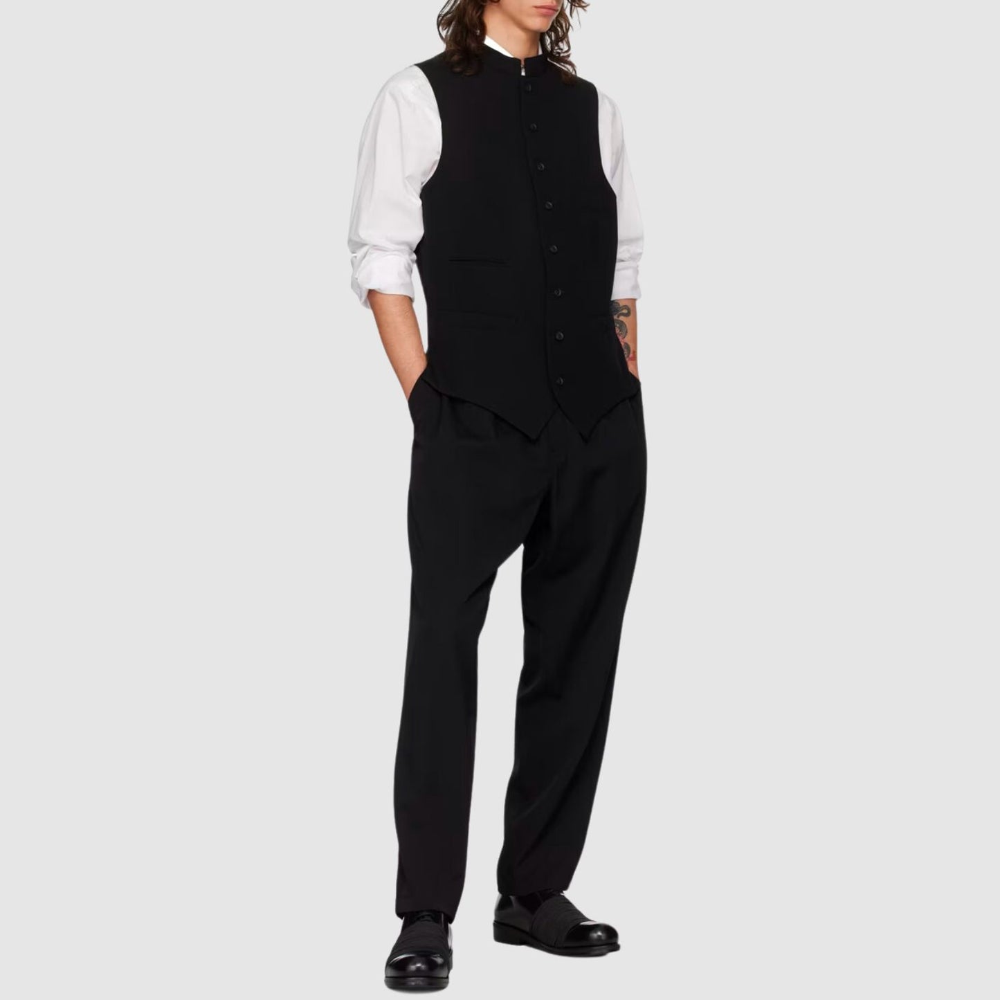 Yohji Yamamoto White J-Plain Stitch Big Shirt