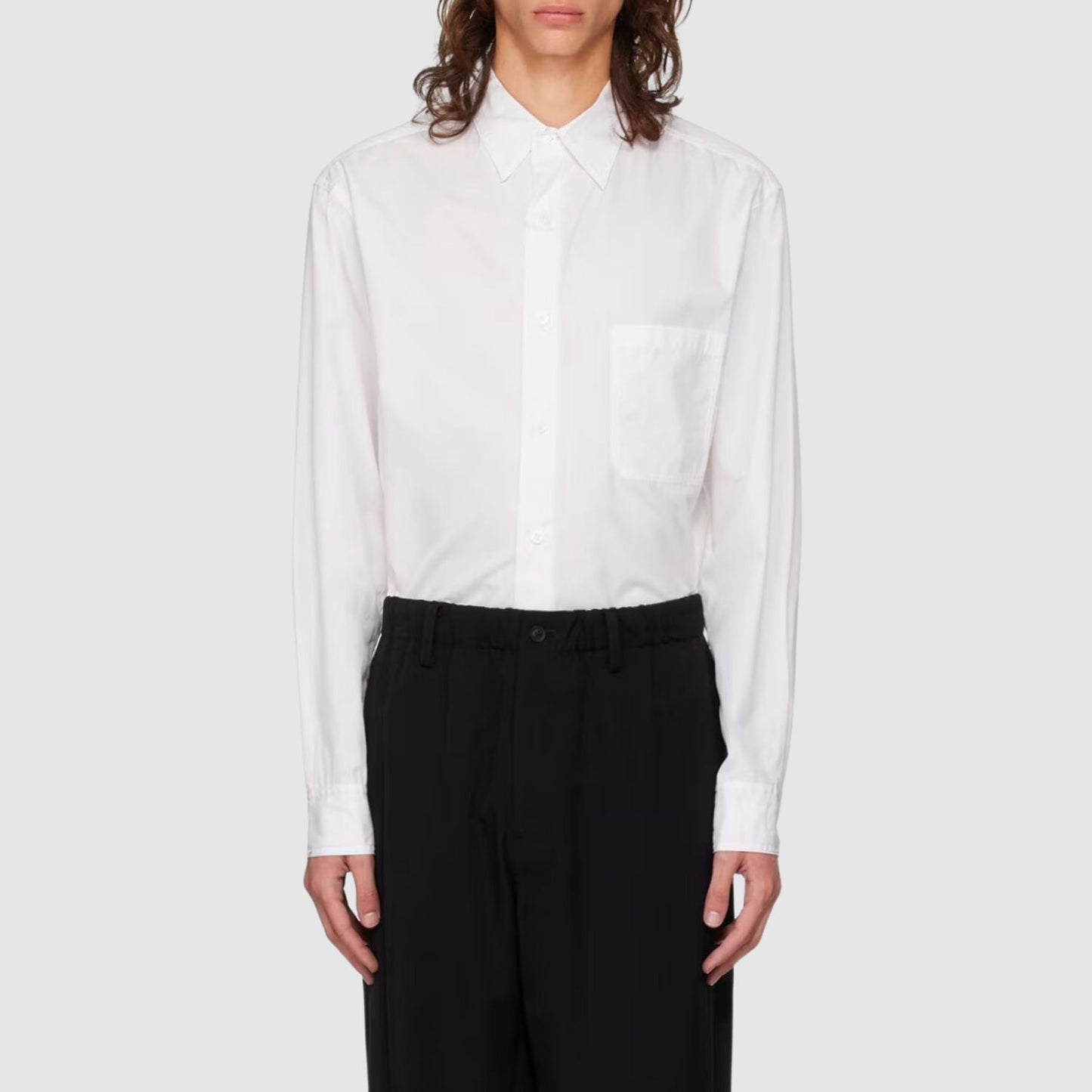Yohji Yamamoto White J-Plain Stitch Big Shirt