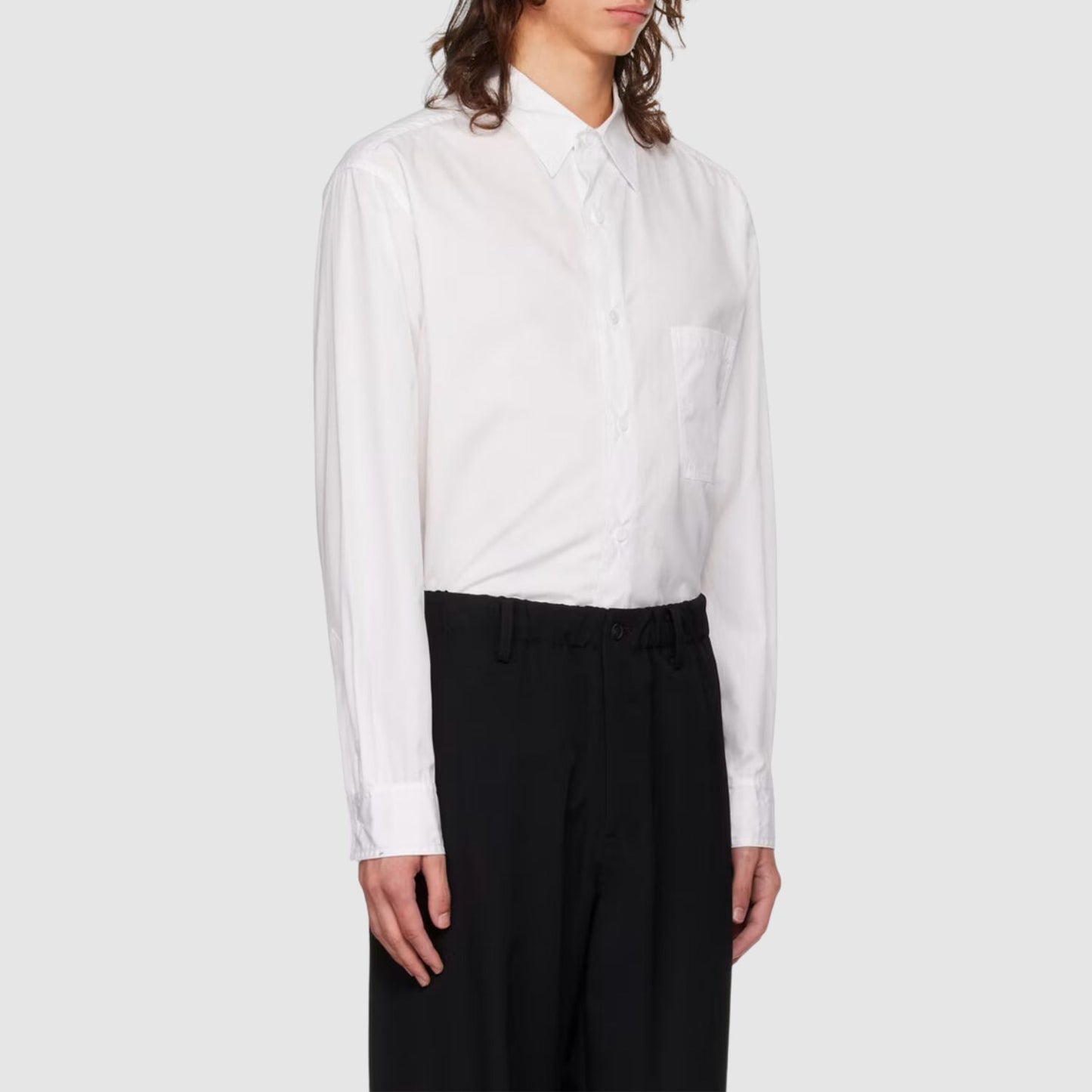 Yohji Yamamoto White J-Plain Stitch Big Shirt