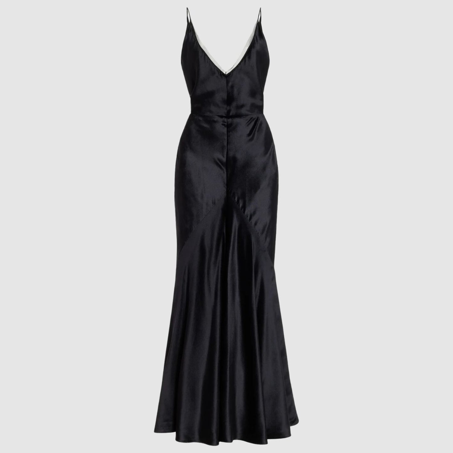 Gabriela Hearst Brigita Slip Dress in Black Silk Velvet