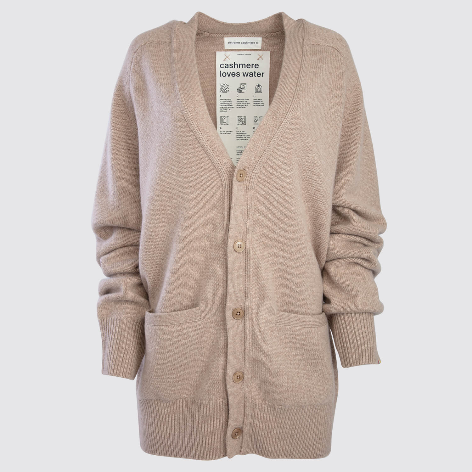 Extreme Cashmere | Papilli Cardigan in Sand Front View