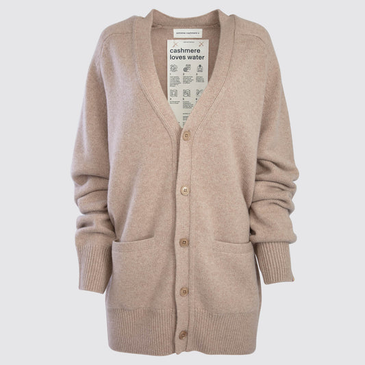Extreme Cashmere | Papilli Cardigan in Sand Front View