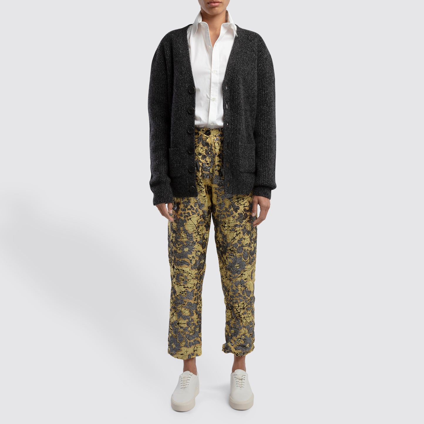 Charcoal Cashmere Cardigan View 4