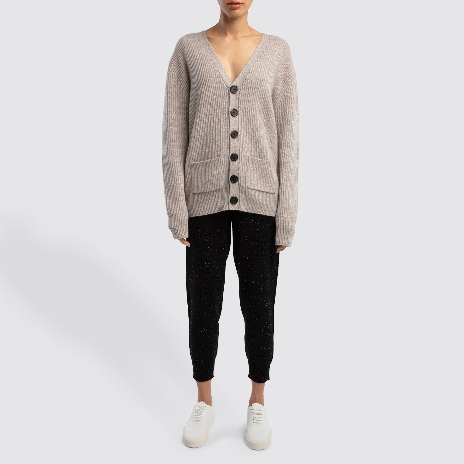 Beige Cashmere Cardigan View 4
