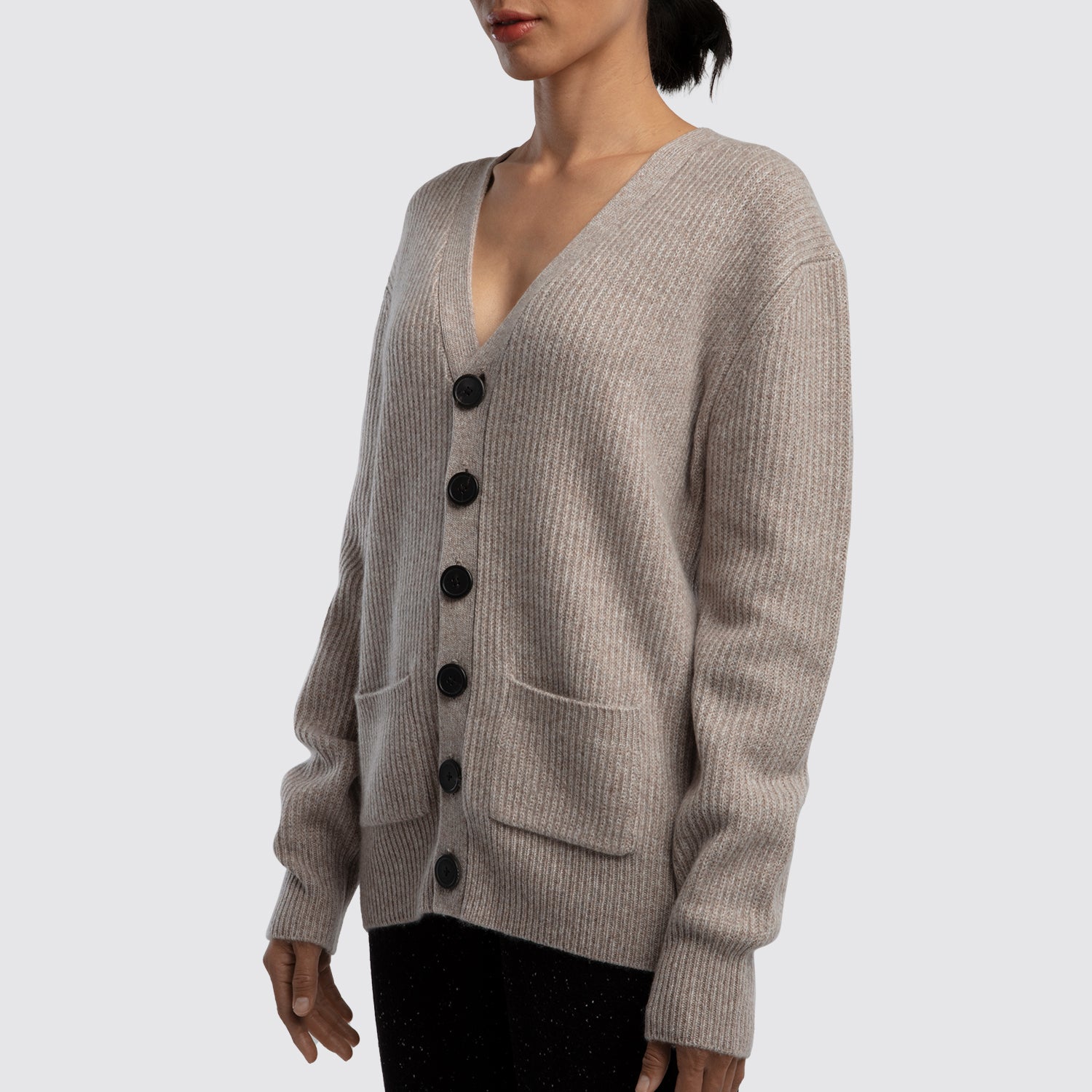 Beige Cashmere Cardigan View 2
