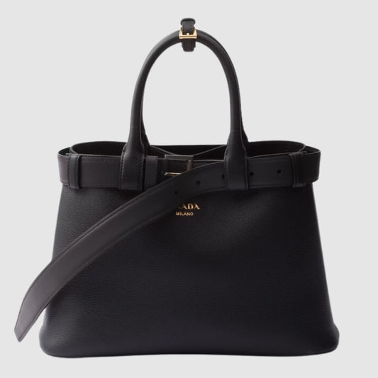 Prada Medium Buckle Leather Handbag with Belt_PRAW243002