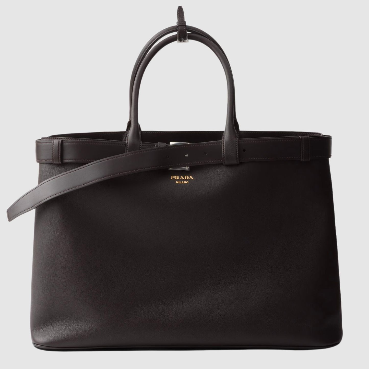 Prada Buckle Leather Bag with Belt_PRAM244011