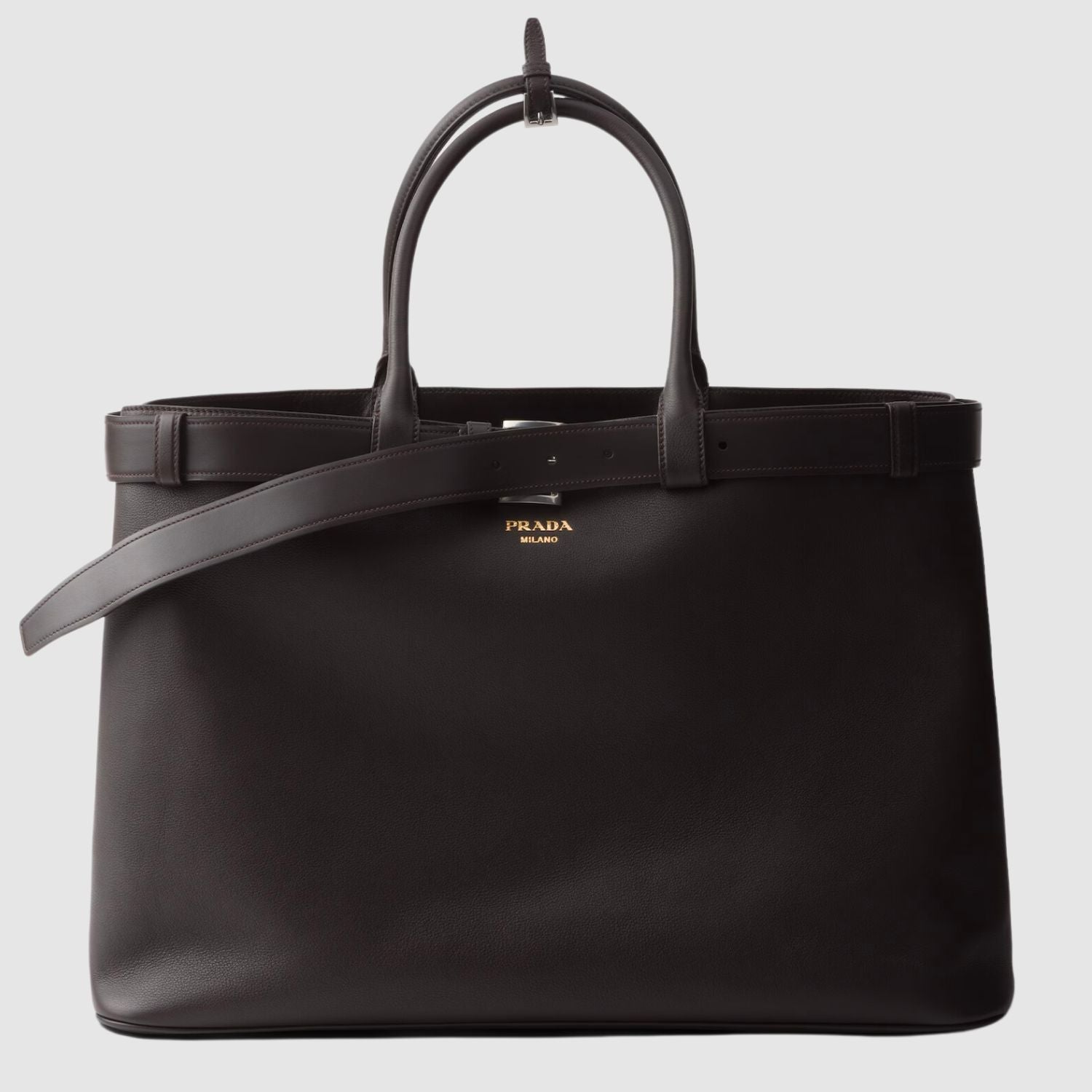 Prada Buckle Leather Bag with Belt_PRAM244011