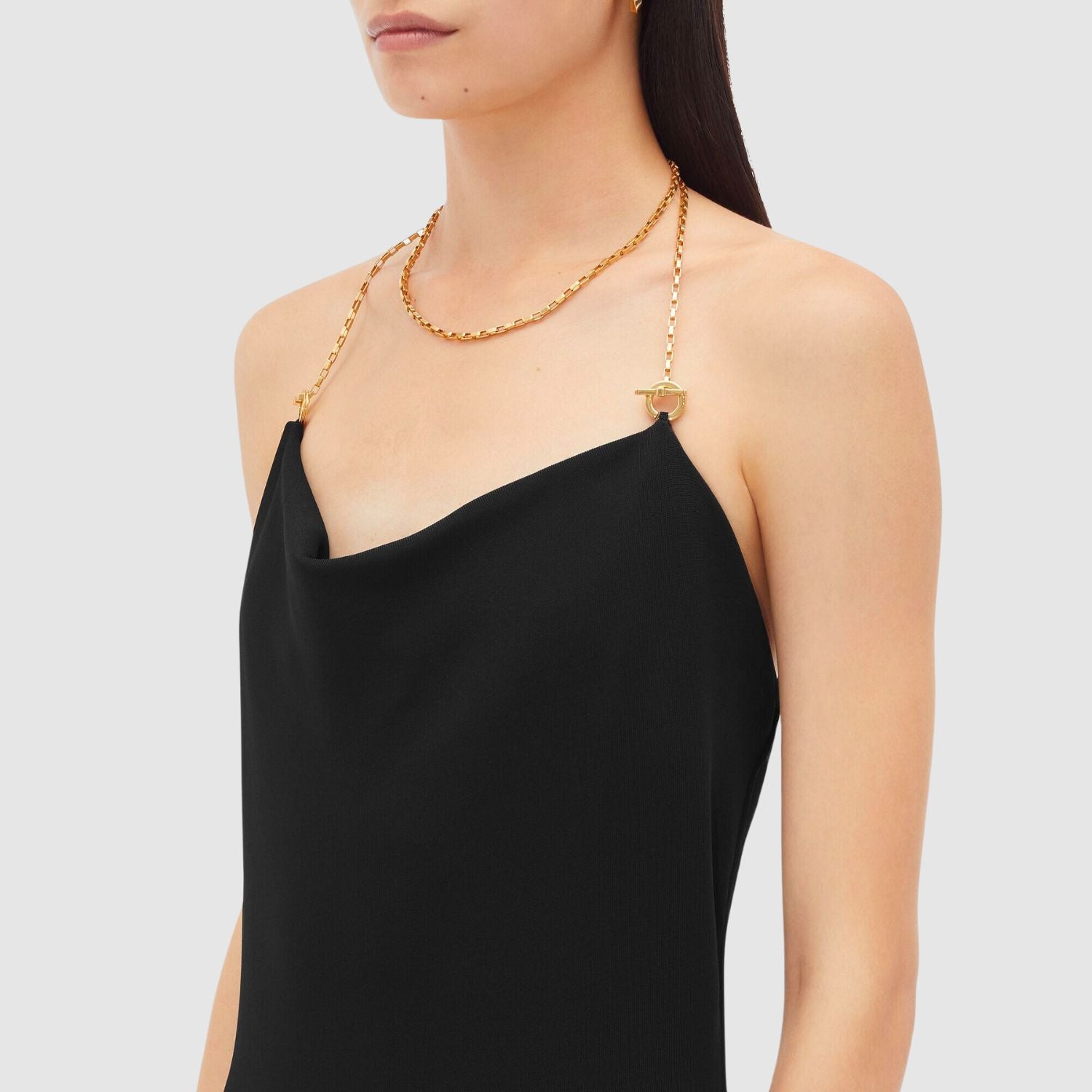 Bottega Veneta Viscose Long Dress With Chain Detail