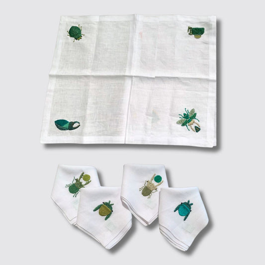 Daniela Villegas Beetle Embroidered Placemat & Napkin Set Full View