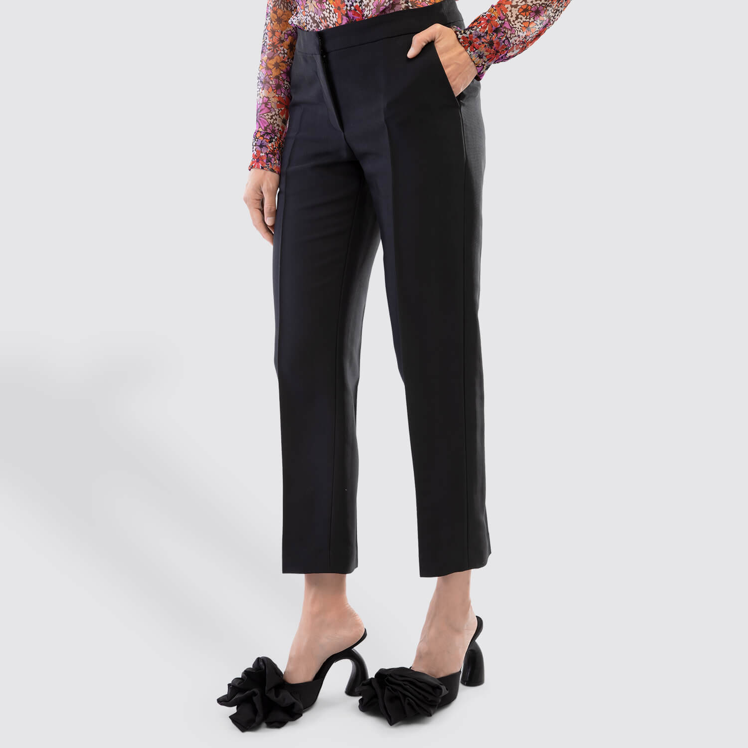 Dries Van Noten Cropped Straight Leg Pant Side