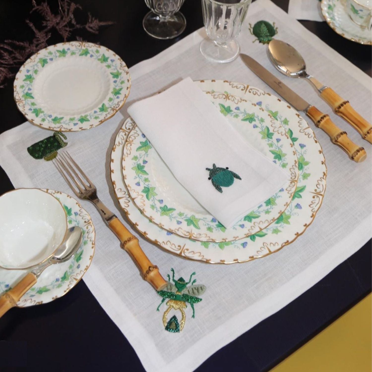 Embroidered Table Cloth and Napkin Set View 5