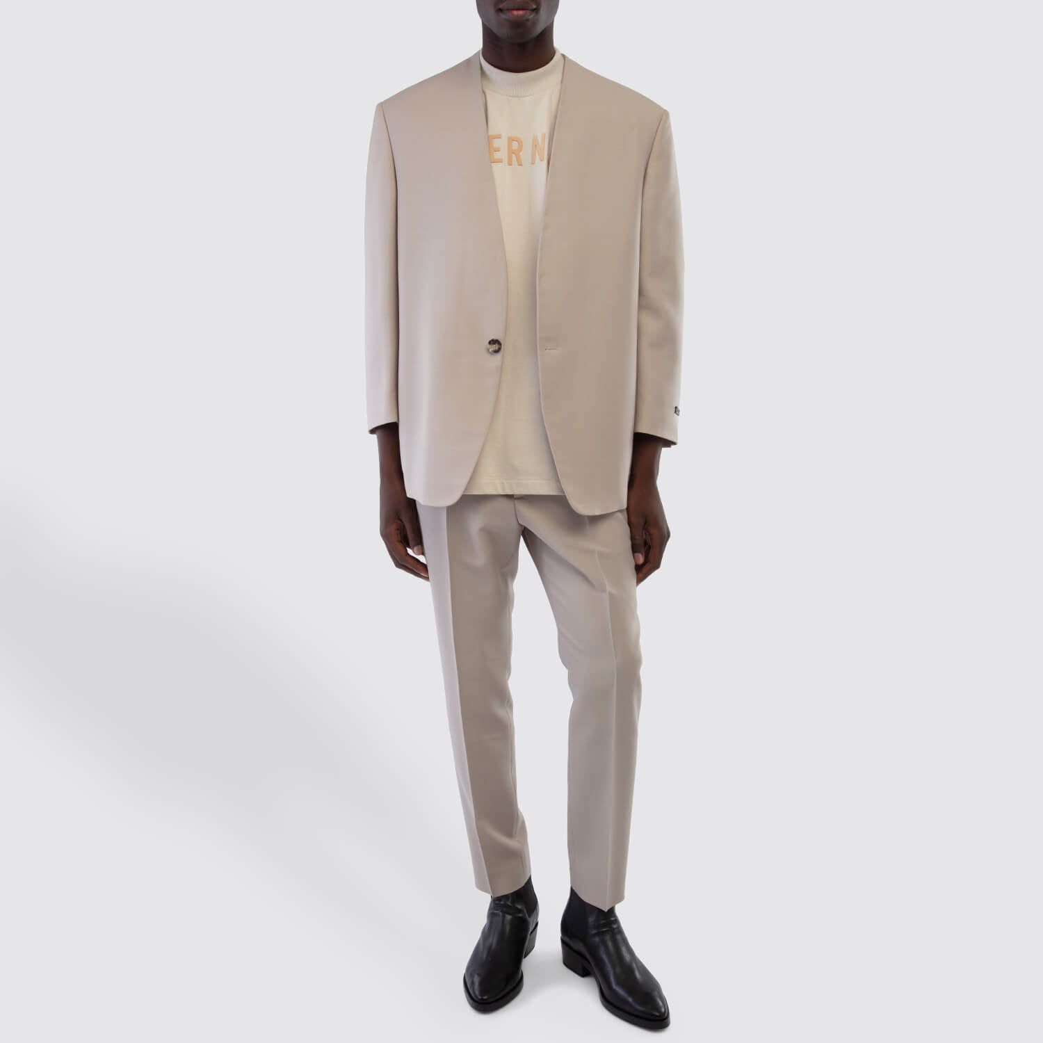 Fear of God Eternal Wool Mohair Lapelless Jacket Style View