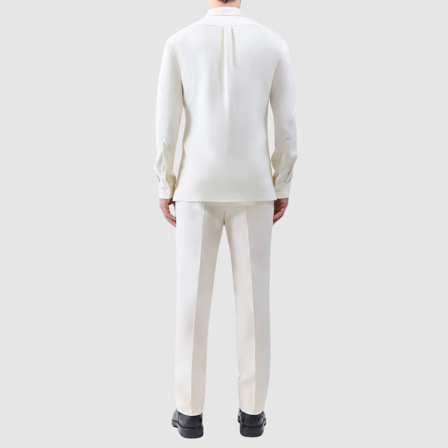 Gabriela Hearst Nicolas Shirt in Ivory Wool Twill