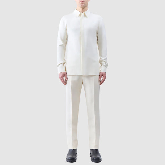 Gabriela Hearst Nicolas Shirt in Ivory Wool Twill